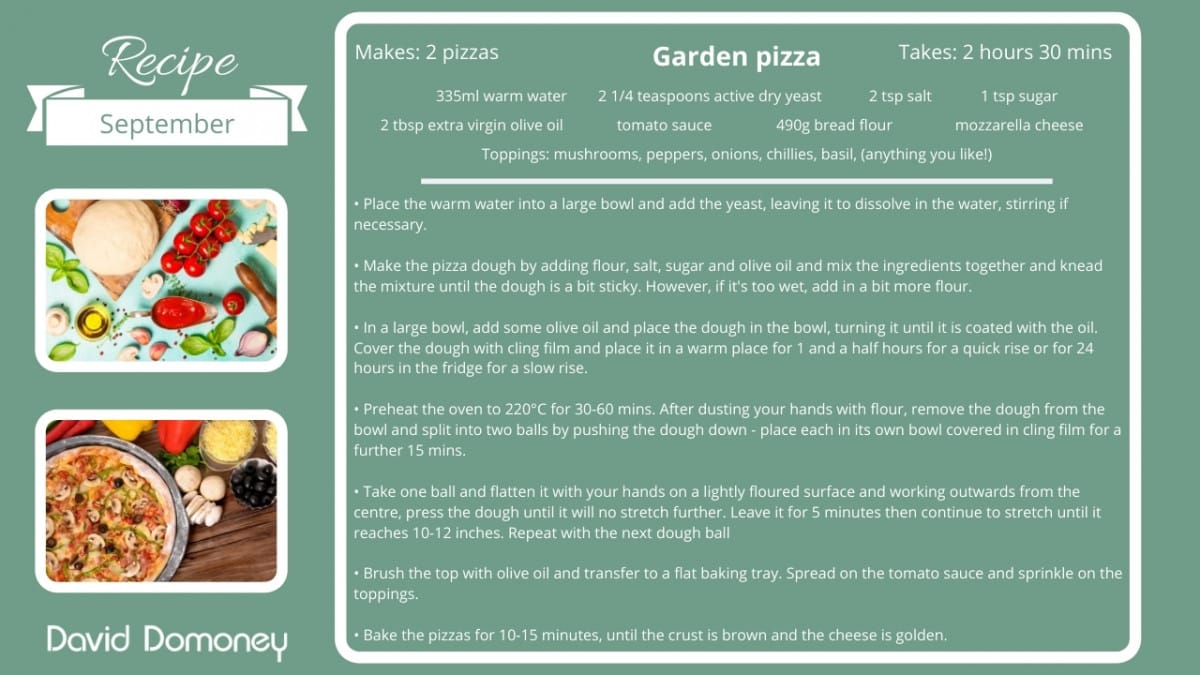 September recipe: Garden pizza - David Domoney