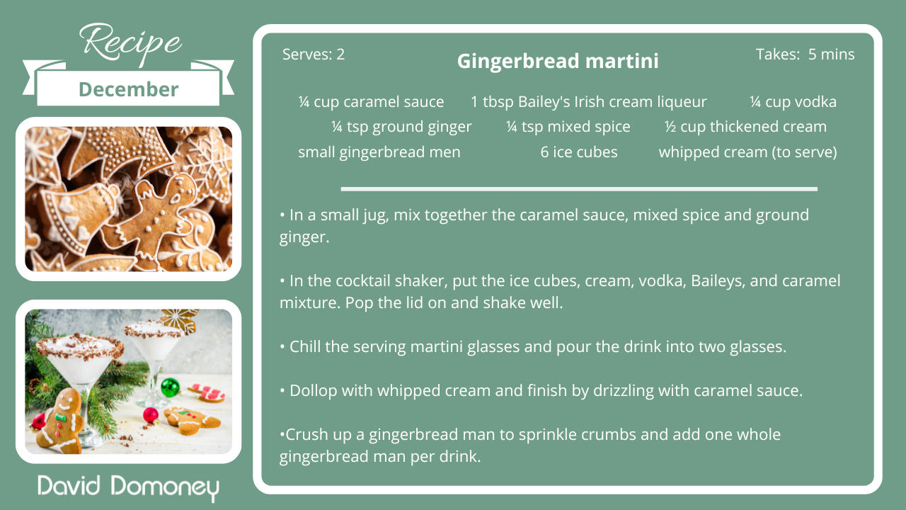 gingerbread martini recipe card