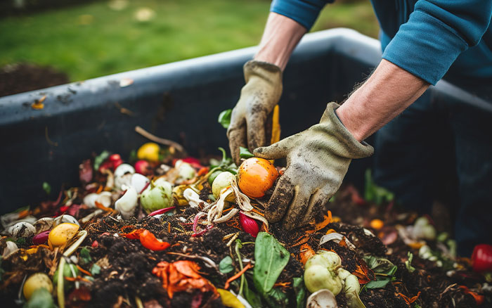 Using food waste to produce compost