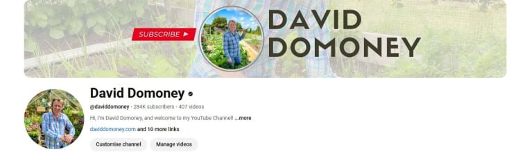 David Domoney YouTube channel